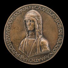 Camilla Sforza of Aragon, Wife of Costanzo Sforza 1475, c. 1490/1495. Creator: Sperandio Savelli.