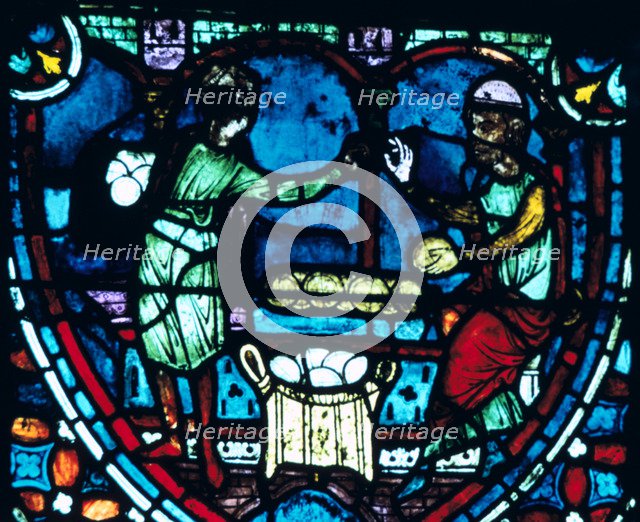 The Bakers, stained glass, Chartres Cathedral, France, 1194-1260. Artist: Unknown
