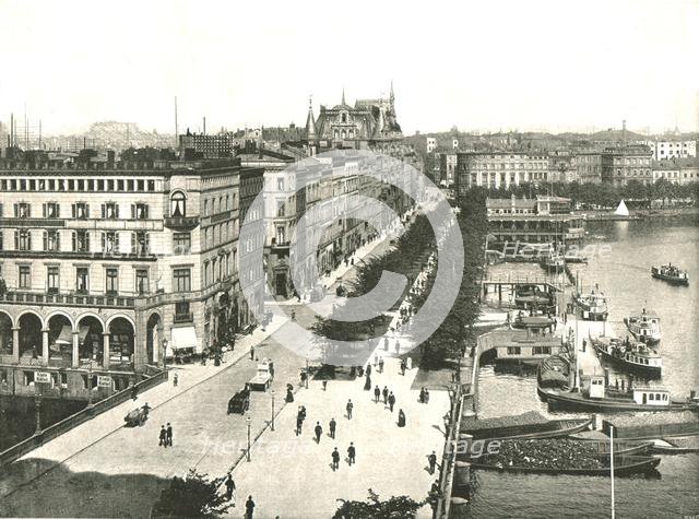 The Jungfernstieg, Hamburg, Germany, 1895.  Creator: W & S Ltd.