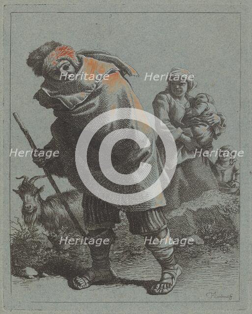 Shepherd with Walking Stick and a Peasant Woman with Child, 1758/1759. Creator: Francesco Londonio.