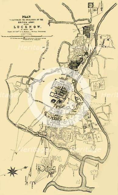 'Plan to Illustrate the Operations of the British Army before Lucknow in March 1858', (1901).  Creator: Julius George Medley.