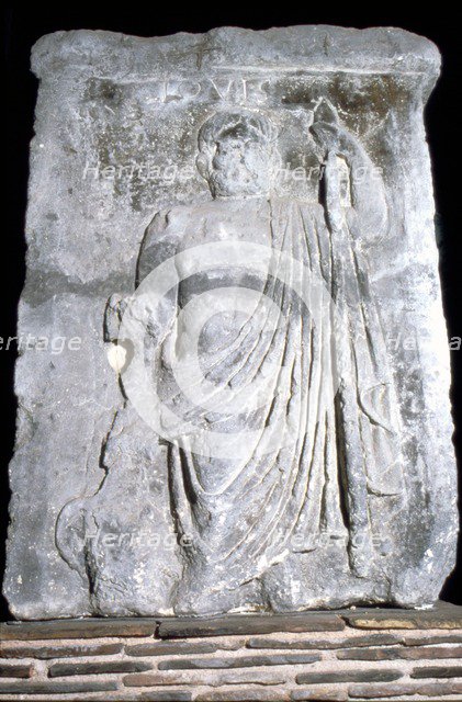 Jove, (Jupiter), detail of Pillar of the Boatmen of Paris, Romano-Celtic (Gallic), AD14-37. Artist: Unknown.