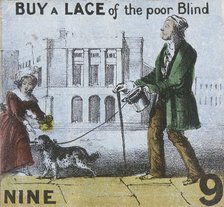 'Buy a Lace of the poor Blind', Cries of London, c1840. Artist: TH Jones