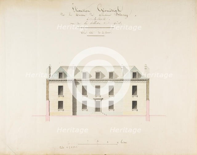 Design for the Exterior Façade of the Country House of Monsieur Blaney, Belleville, 18th century. Creator: Anon.