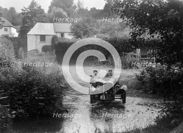 BSA 3-wheeler, B&HMC Brighton-Beer Trial, Windout Lane, near Dunsford, Devon, 1934. Artist: Bill Brunell.