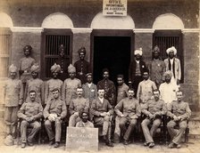 Staff who work in the jail or gardens for the Karachi Plague Committee, India, 1897. Creator: Unknown.