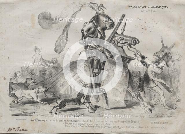 Moeurs Anglo-chevaleresques, 1839. Creator: Edouard de N___ (French); La Mode.