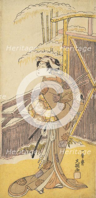 Onoe Kikugoro as Tonase, from Kanadehon Chushingura (Kanadehon Chushingura, Shosei Onoe Ki..., 1773. Creator: Ippitsusai Buncho.