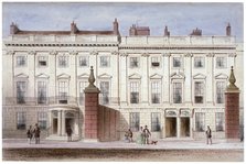 View in Lincoln's Inn Fields showing Lindsey House, Holborn, London, c1835. Artist: Thomas Hosmer Shepherd
