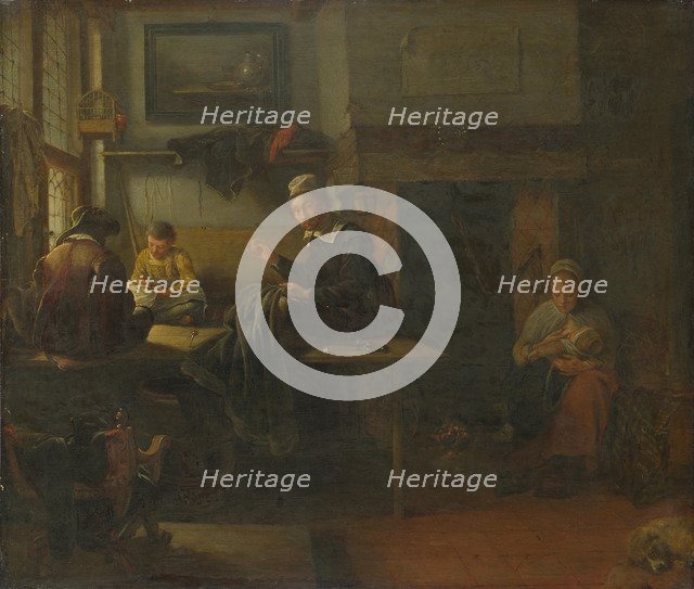 Interior of a Tailor's Shop, c. 1660. Artist: Brekelenkam, Quiringh van (ca 1622-ca 1669)