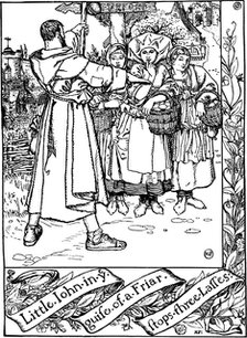 Illustration from the book The Merry Adventures of Robin Hood, by Howard Pyle, 1883.  Artist: Howard Pyle