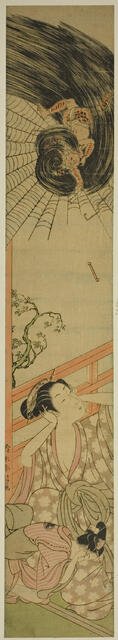 The Smitten Thunder God Delivering a Love Letter to a Courtesan, c. 1767/68. Creator: Suzuki Harunobu.