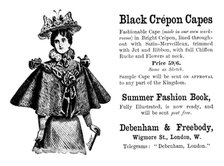 Advertisement for Debenham & Freebody, crépon capes, 1895. Creator: Unknown.