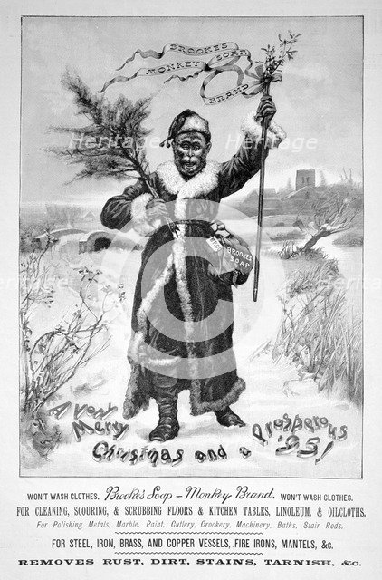 Advert for Brooke's Monkey Brand soap, 1894. Artist: Unknown