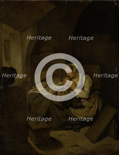 Interior with Nursing Mother, c1654-1658. Creator: Cornelis Bega.