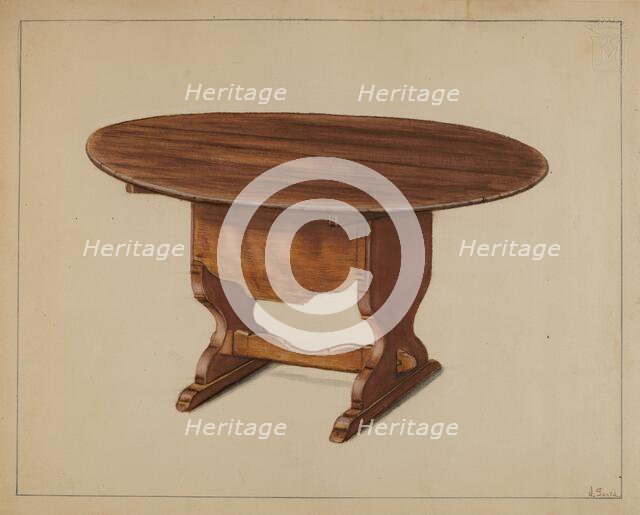 Hutch Table, c. 1939. Creator: Nicholas Gorid.
