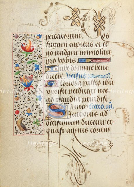 Decorated Text Page; Prayer Book of Charles the Bold, about 1471. Creator: Unknown.