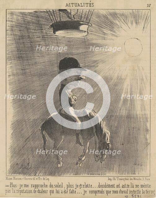 Plus je me rapproche du soleil..., 19th century. Creator: Honore Daumier.