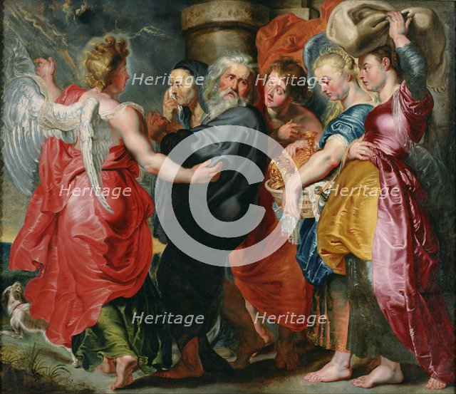 The Flight of Lot and His Family from Sodom (after Rubens), c. 1618. Artist: Jordaens, Jacob (1593-1678)