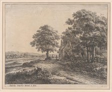 A Large Linden Tree Before an Inn, 17th century. Creator: Anthonie Waterloo.