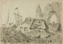 Huts Etretat, 1876. Creator: Barbin.