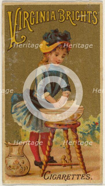 From the Girls and Children series (N64) promoting Virginia Brights Cigarettes for Allen &..., 1886. Creator: Allen & Ginter.
