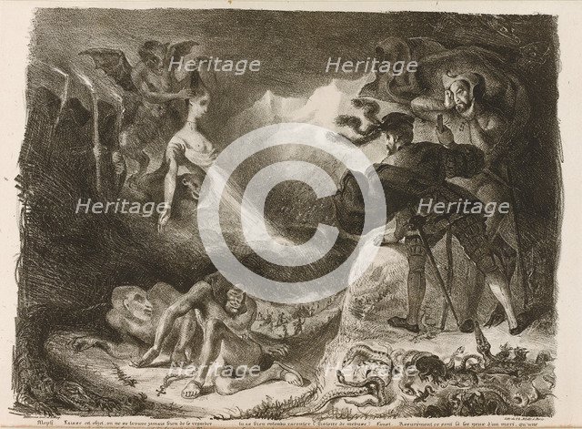 Illustration to Goethe's Faust, 1828. Artist: Delacroix, Eugène (1798-1863)