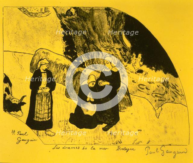 The Drama of the Sea, Brittany, from the Volpini Suite: Dessins lithographiques, 1889., 1889. Creator: Paul Gauguin.