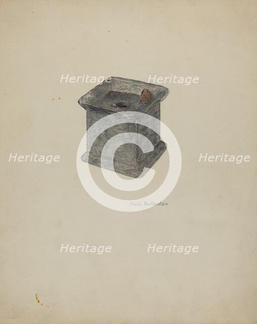 Pewter Inkstand, c. 1940. Creator: Violet Hartenstein.