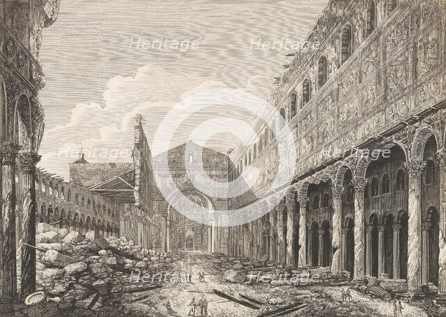 View of the Basilica of Saint Paul Outside the Walls in Rome, 1823. Creator: Rossini, Luigi (1790-1857).