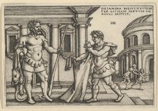 Lichas Bringing the Garment of Nessus to Hercules, from The Labors of Hercules. Creator: Sebald Beham.