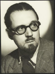 Portrait of Walter Bird in civilian clothing, at RAF Iver Heath, Pinewood Studios, Iver, Buckinghams Creator: Crown Film Unit.