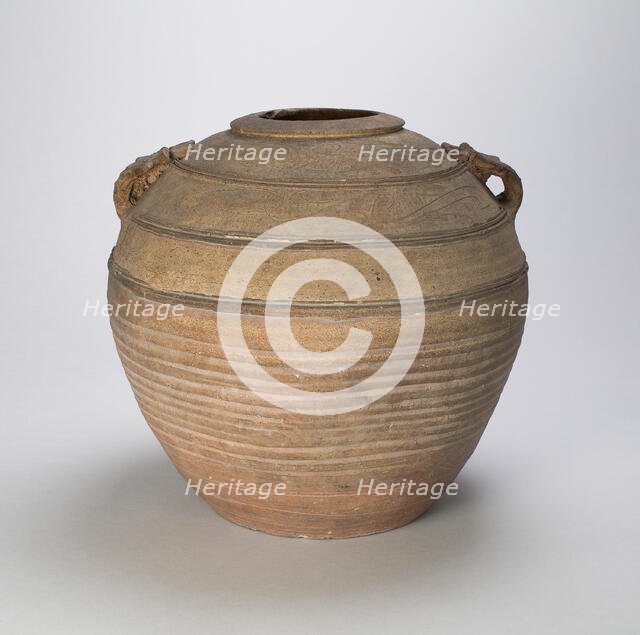 Jar (Hu) with Two Loop Handles, Western Han dynasty (206 B.C.-A.D. 9), 1st century B.C. Creator: Unknown.
