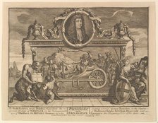 Frontispiece and Its Explanation (Twelve Large Illustrations for Samuel Butler's Hudibr..., 1725-68. Creator: William Hogarth.