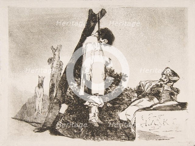 Plate 36 from 'The Disasters of War' (Los Desastres de La Guerra): 'Not [in this case] eit..., 1810. Creator: Francisco Goya.