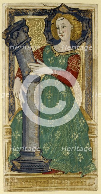 Strength. Charles VI Tarot, ca 1460. Creator: Apollonio di Giovanni di Tommaso (ca. 1415-1465).