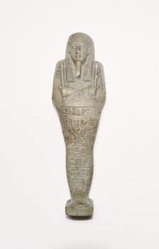 Ushabti (Funerary Figurine) of Horudja, Egypt, Late Period, Dynasty 30 (380-343 BCE). Creator: Unknown.