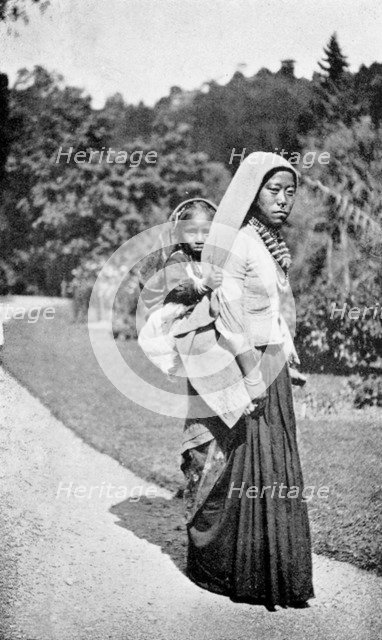 A Nepalese woman with her child, c1910. Artist: Unknown
