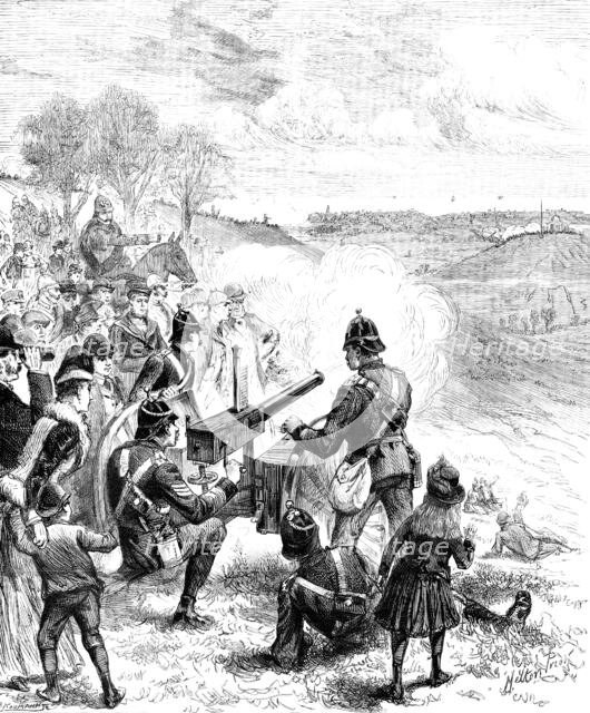 The Easter Volunteer Manoeuvres: defeat of the Invading Force at Summerhouse Hill, Folkestone, 1890. Creator: P Naumann.