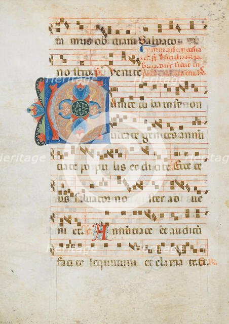 Bifolium with Initial C, from an Antiphonary, Italian, ca. 1320. Creator: Unknown.