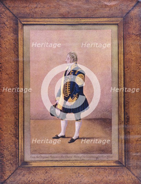 A Westminster fireman in uniform, c1800. Artist: Anon