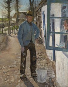 Whitewashing the Old House, 1908. Creator: Laurits Andersen Ring.