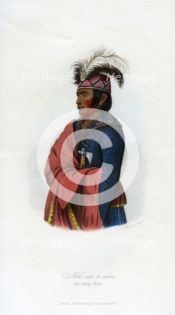 'Not-een-a-akm, The Strong Wind', the interpreter, 1848. Artist: Harris