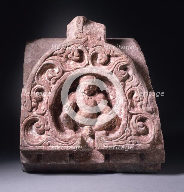 Tympanum with Kubera, the God of Riches, 4th century. Creator: Unknown.