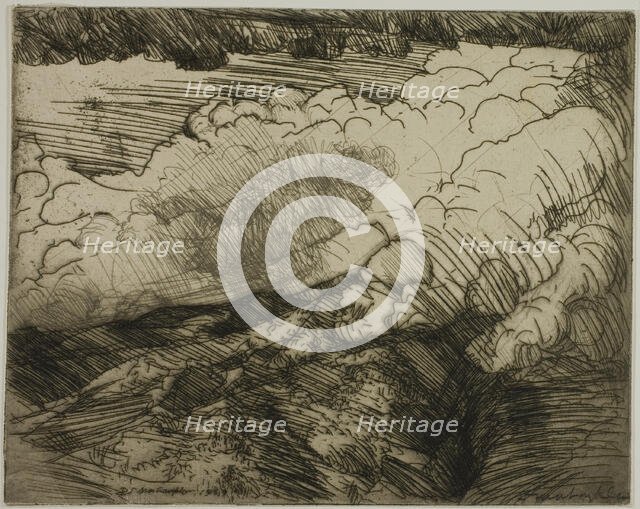 Storm in the Alps, Switzerland, 1908. Creator: Donald Shaw MacLaughlan.