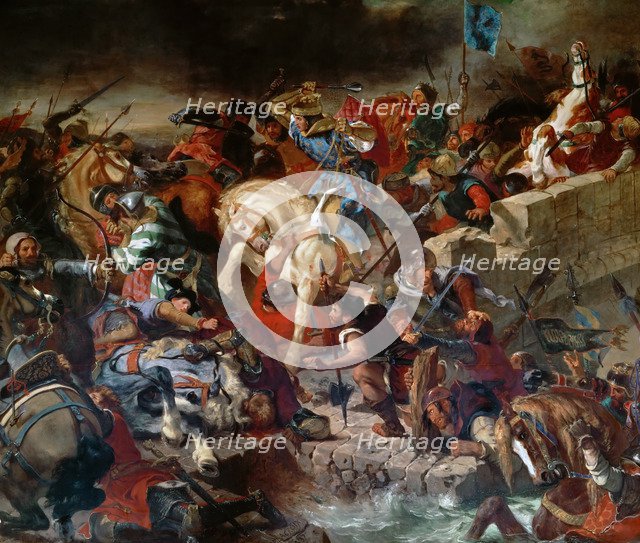 The Battle of Taillebourg, 21st July 1242. Artist: Delacroix, Eugène (1798-1863)