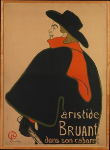 Aristide Bruant, at His Cabaret, 1893., 1893. Creator: Henri de Toulouse-Lautrec.