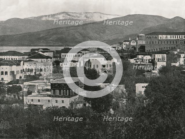 View of the city with Mount Lebanon, Beirut, 1895.  Creator: W & S Ltd.