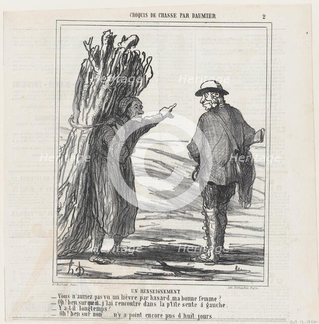 Un renseignement, 1864.  Creator: Honore Daumier.