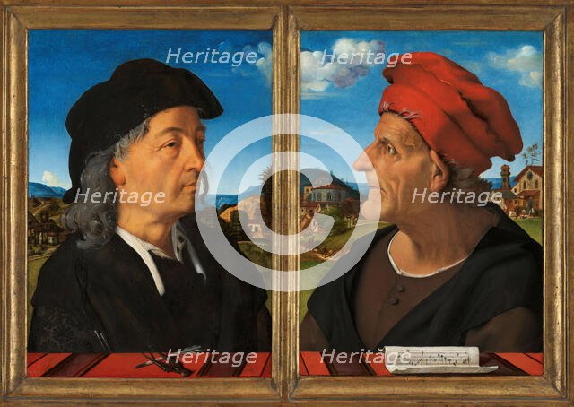 Portraits of Giuliano and Francesco Giamberti da Sangallo, 1482-1485 . Creator: Piero di Cosimo (ca 1462-ca 1521).